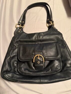 Coach Black Leather Hobo Shoulder Bag